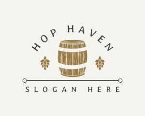 Hops Beer Barrel Brewery logo design