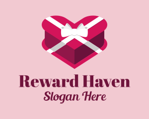 Rewards - Heart Gift Box logo design