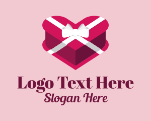 Present - Heart Gift Box logo design