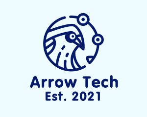 Blue Tech Sparrow logo design