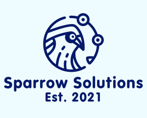 Blue Tech Sparrow logo design