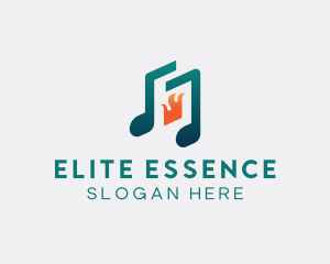Singer - Musical Note Flame logo design