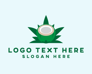 Healthy - Tropical Coconut Leaf logo design