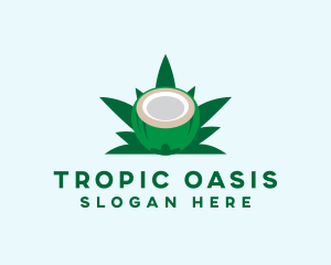 Tropical Coconut Leaf logo design