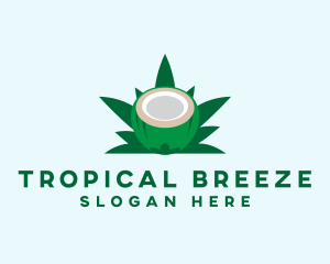 Tropical Coconut Leaf logo design