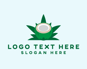 Beverage - Tropical Coconut Leaf logo design