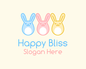 Happy Easter Egg Bunnies  logo design