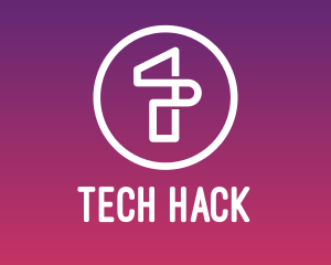 Hack - Modern Stroke Number 1 logo design