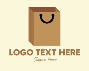 Comma - Brown Paper Shopping Bag logo design