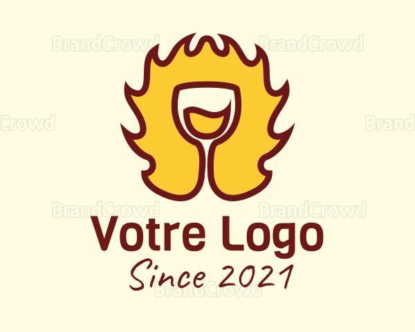 Fire Wine Glass Logo