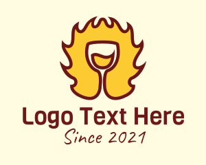 Wine Company - Fire Wine Glass logo design