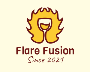Flare - Fire Wine Glass logo design