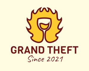 Brandy - Fire Wine Glass logo design