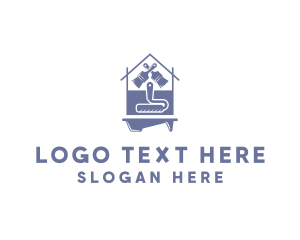House - Home Improvement Paint Tools logo design