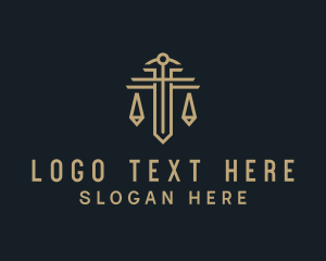 Notary - Paralegal Sword Scale logo design