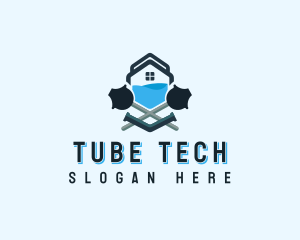 Tube - House Plumbing Plunger logo design