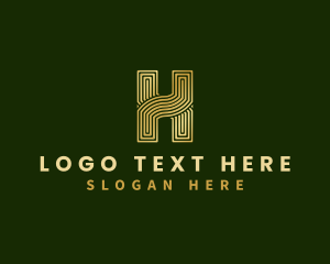 Fashion - Luxury Maze Casino Letter H logo design