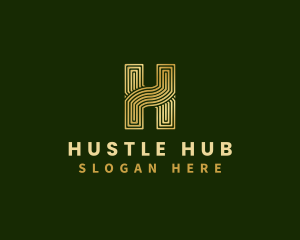 Luxury Maze Casino Letter H logo design