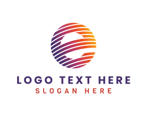 Digital Marketing - Gradient Stripes Letter E logo design