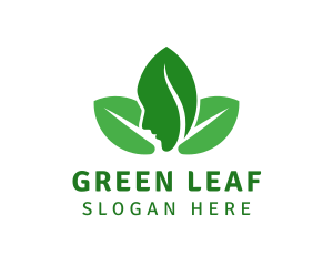 Green Feminine Leaf logo design