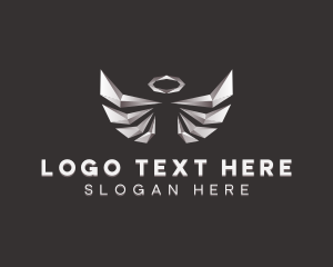 Heavenly - Angel Wings Halo logo design