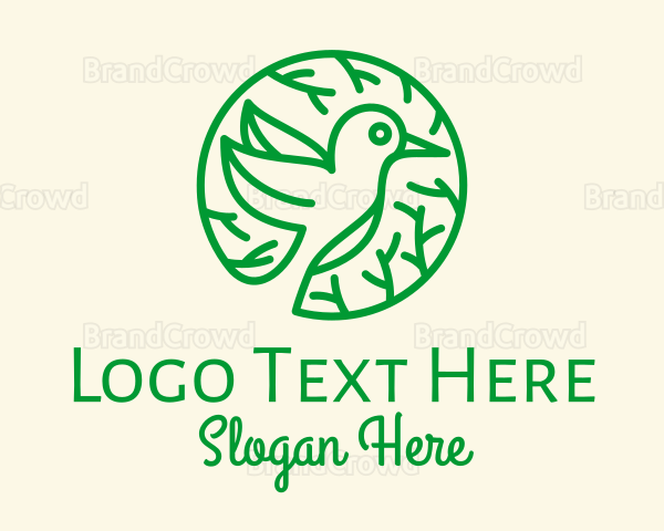 Green Hummingbird Nature Logo