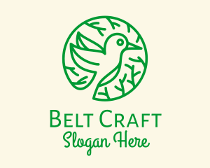 Green Hummingbird Nature logo design