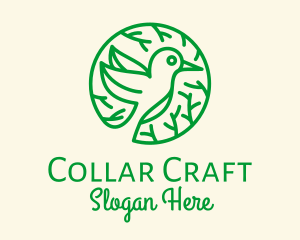 Green Hummingbird Nature logo design