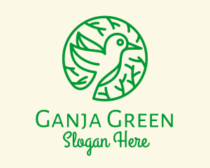 Green Hummingbird Nature logo design