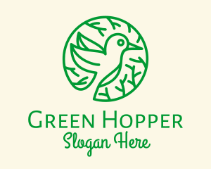 Green Hummingbird Nature logo design