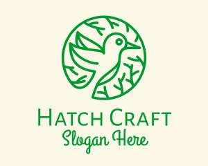 Green Hummingbird Nature logo design