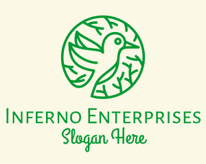 Green Hummingbird Nature logo design