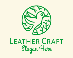 Green Hummingbird Nature logo design