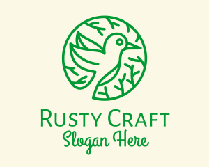 Green Hummingbird Nature logo design