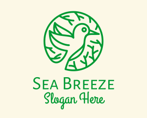 Green Hummingbird Nature logo design