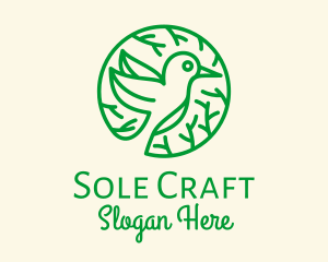 Green Hummingbird Nature logo design