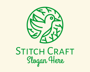 Green Hummingbird Nature logo design