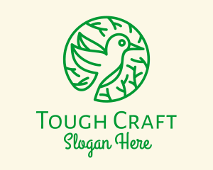 Green Hummingbird Nature logo design