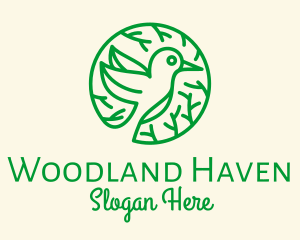 Green Hummingbird Nature logo design