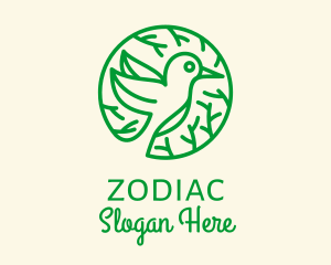 Green Hummingbird Nature logo design