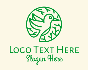 Nature - Green Hummingbird Nature logo design