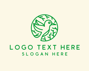 Green - Green Hummingbird Nature logo design