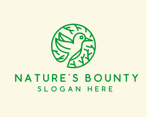 Green Hummingbird Nature logo design