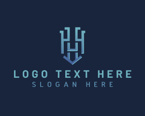 Cybersecurity - Protection Security Shield Letter H logo design