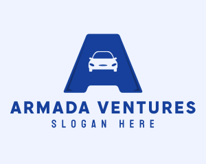 Car Letter A logo design