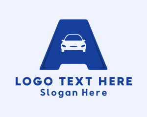 Taxi - Car Letter A logo design