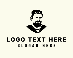 Lush - Beard Barber Man logo design