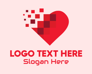 Digital Pixel Heart  Logo