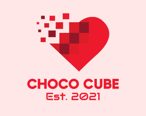 Relationship - Digital Pixel Heart logo design