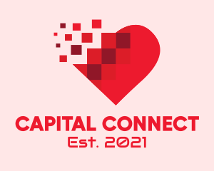 Digital Pixel Heart  logo design